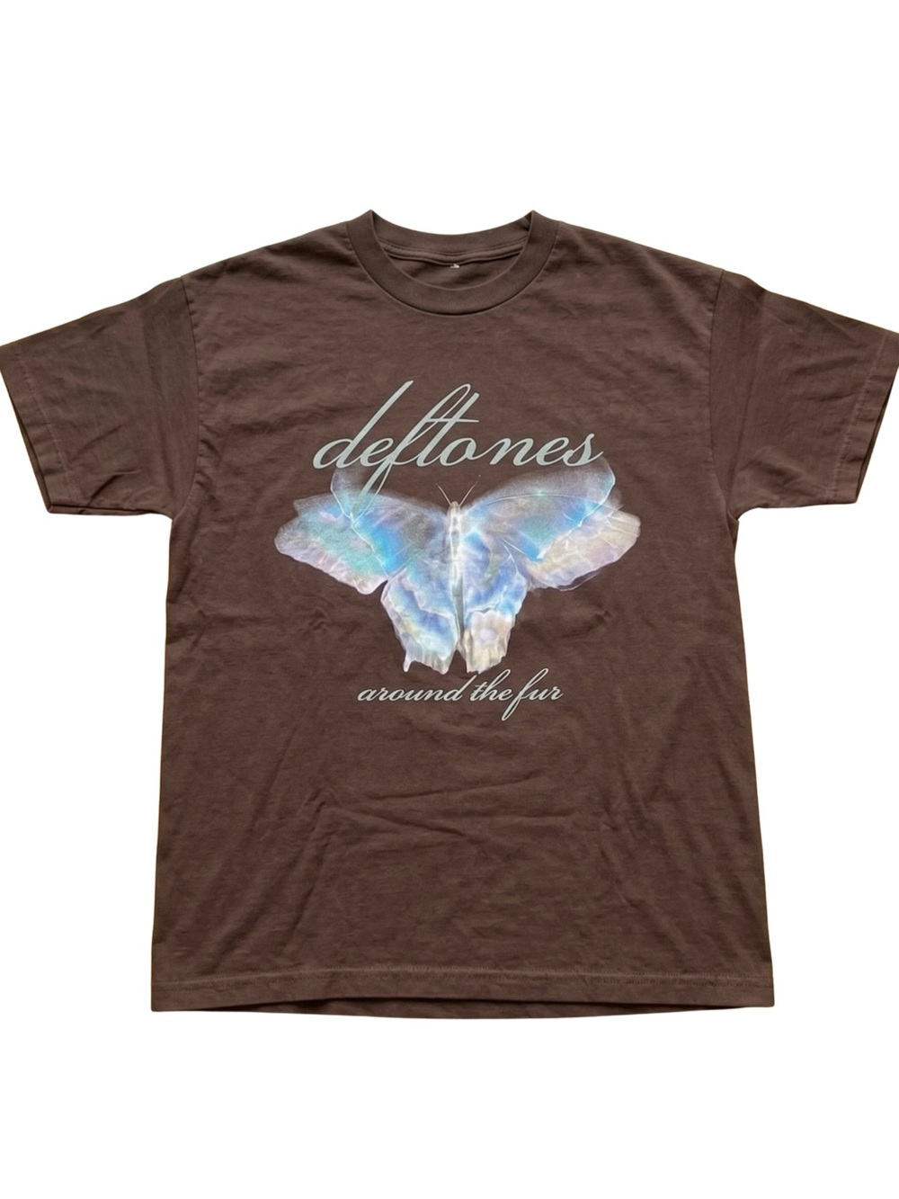 Deftones Around The Fur Butterfly Y2K Grunge Brown Band Graphic Tee